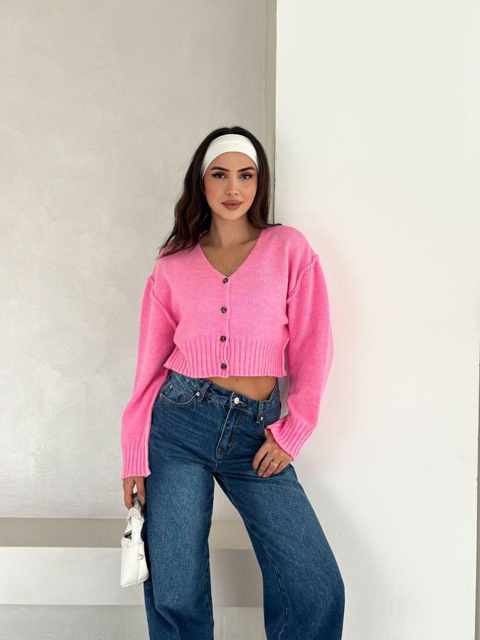 graphic knit cardigan